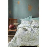 İssimo Home Occale Green 210 Tc (83 Tel) Pamuk Saten Nevresim Takımı Aile Seti - Yeşil - 160 x 220 cm