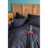 Issimo Home Strada Black Çift Kişilik %100 Pamuk Saten Nevresim Takımı - Siyah - 200 x 220 cm