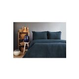 Issimo Savanna 240x260 cm Yıkanmış %100 Pamuk Poplin Lacivert Yatak Örtüsü