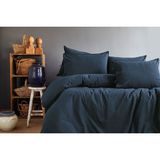 Issimo Savanna Yıkanmış %100 Pamuk Poplin Çift Kişilik Nevresim Takımı Lacivert - 200 x 220 cm