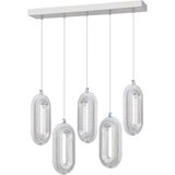 Istanbul Avize Beta Yemek Masası 5'li Gümüş Ledli Modern 3 Renk LED Avize