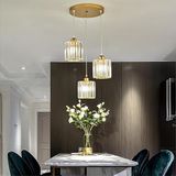 Istanbul Avize Dolunay 3'lü Gold Y-12 Kristal Taşlı Avize