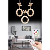 İstanbul Avize Halka 3'lü Gold Kumandalı 3 Renk Ledli Modern Led Avize