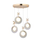 İstanbul Avize Halka 4'lü Gold Kumandalı 3 Renk Ledli Modern Led Avize