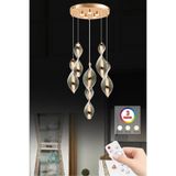İstanbul Avize İstanbul Avize Mars 6'lı Gold Kumandalı 3 Renk Led Lüx Modern Ledli Avize