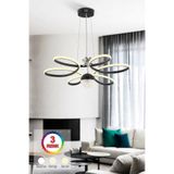 İstanbul Avize İstanbul Avize Papatya Siyah Kumandalı 3 Renk Ledli Modern Led Avize