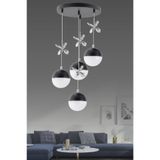 İstanbul Avize Kelebek 4'lü Siyah Modern Lüx Ledli Modern Led Avize