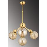 Istanbul Avize Larin 4'Lu Gold Sari Glop Camli Avize