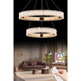İstanbul Avize Lavanta Çift Katlı Gold 3 Renk Kumandalı Lüx Led Modern Ledli Avize