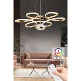 İstanbul Avize Lina Gold Papatya Kasalı 3 Renk Kumandalı Ledli Modern Led Avize