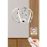İstanbul Avize Lina Kumandalı Gümüş Bigie Kasalı 3 Renk Ledli Modern Led Avize