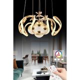 İstanbul Avize Mina Kumandalı Gold Ledli 3 Renk Modern Led Avize