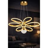 İstanbul Avize Papatya Gold 3 Renk Ledli Modern Led Avize