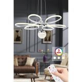 İstanbul Avize Papatya Kumandalı Gümüş 3 Renk Ledli Modern Led Avize