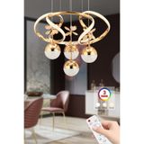 İstanbul Avize Ramen Kumandalı Gold Sarkıt 3 Renk Led Modern Ledli Avize