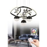 İstanbul Avize Rodin Kumandalı Siyah 3 Renk Ledli Modern Led Avize