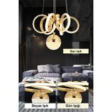 Istanbul Avize Simge Ledli Üç Renk Gold Lüx Modern Avize