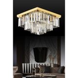 İstanbul Avize Yasemin 40 cm Gold Kristal Taşlı Avize - Altın