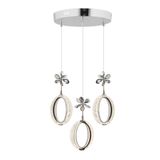 İstanbul Avize Zeus 3 lü Gümüş Kumandalı Ledli 3 Renk Modern Led Avize