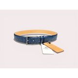 İstanbul Belt Hakiki Deri Erkek Kemer – 3.5 cm – Örgü Desenli Klasik Model - 120 cm - Lacivert