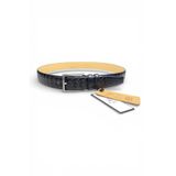 İstanbul Belt Hakiki Deri Erkek Kemer – 3.5 cm – Örgü Desenli Klasik Model