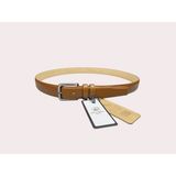 İstanbul Belt Hakiki Klasik Deri Erkek Kemer – 3 cm – Gümüş Ton Tokalı – Dayanıklı & Gerçek Deriden Kemer, Renk & Boy Seçenekleri - 105 cm - Koyu Taba