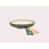 İstanbul Belt Hakiki Klasik Deri Erkek Kemer – 3 cm – Gümüş Ton Tokalı – Dayanıklı & Gerçek Deriden Kemer, Renk & Boy Seçenekleri - 120 cm - Yeşil