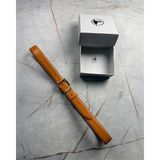 İstanbul Belt Klasik Deri Kadın Kemer – 3 cm – Parlak Altın Ton Tokalı – Dayanıklı, Şık & Gerçek Deriden Kemer - 100 cm - Taba