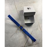 İstanbul Belt Süet Kadın Deri Kemer – 3 cm – Altın Ton Tokalı, Dayanıklı, Şık & Gerçek Deriden Kemer - 100 cm - Mavi