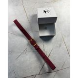 İstanbul Belt Süet Kadın Deri Kemer – 3 cm – Altın Ton Tokalı, Dayanıklı, Şık & Gerçek Deriden Kemer - 95 cm - Bordo