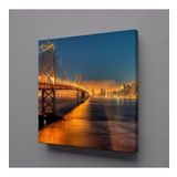 İstanbul Boğaz Köprüsü Işıklı Manzara Kanvas Tablo 60x60cm