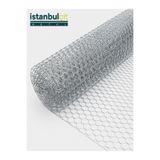 İSTANBUL ÇİT METAL Galvaniz Kümes Tel 150 cm × 20 m – 0,50 mm Tel, 1/2 İnç 13 mm Göz Aralığı, Altıgen Örgülü Tel