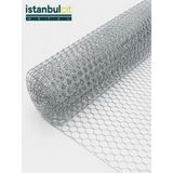 İstanbul Çit Metal Istanbul Çit Metal Galvaniz Kümes Teli 1 Inç 25 mm Göz 0,60 mm Tel Kalınlığı 100 cm x 20 M Altıgen Örgülü Tel