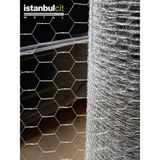 İstanbul Çit Metal Istanbul Çit Metal Galvaniz Kümes Teli 3 Inç 75 mm Göz 1,40 mm Tel 2,30 mm Gergi Teli 150 cm x 20 M Altıgen Örgülü Tel