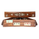 istanbul crafts Doğal Ahşap Gerçek Sedef Kakma Telkarili Oval Okey Takımı 101 Oyun Seti