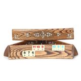 istanbul crafts Doğal Ahşap Oval Okey Takımı Sedef İşlemeli