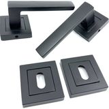 İstanbul Door Handles Lama Çelik Rozetli Kapı Kolu Mat Siyah (Oda) - Yeşil - 1