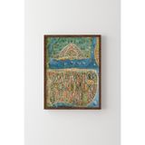 İstanbul Haritası - Ahşap Desenli Çerçeve, Ceviz, 50 x 70, 23450000004805