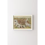 İstanbul Haritası - Beyaz Çerçeve, Beyaz, 50 x 70, 23450000004840