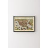 İstanbul Haritası - Siyah Çerçeve, Siyah, 50 x 70, 23450000004835