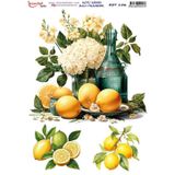 Istanbul Hobi Koyu Zemin Sulu Transfer Kağıdı 25x35cm KST-156 Limon