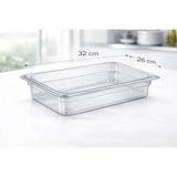 İstanbul Horeca 1/2 Gn Şeffaf Polikarbon Gastronom Küvet 32X26 Cm 10 Cm Derinlik
