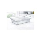 İstanbul Horeca 1/2 Gn Şeffaf Polikarbon Gastronom Küvet 32X26 Cm 15 Cm Derinlik