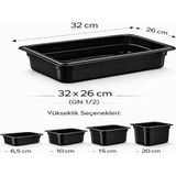 İstanbul Horeca 1/2 Gn Siyah Polikarbon Gastronom Küvet 32X26 cm 6.5 cm Derinlik - 6,5 cm