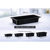 İstanbul Horeca 1/4 Gn Siyah Polikarbon Gastronom Küvet 26X16 cm 6.5 cm Derinlik - 6,5 cm