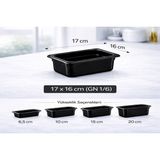 İstanbul Horeca 1/6 Gn Siyah Polikarbon Gastronom Küvet 17X16 cm 6.5 cm Derinlik - 6,5 cm