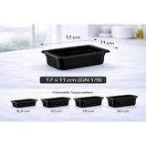 İstanbul Horeca 1/9 Gn Siyah Polikarbon Gastronom Küvet 17X11 Cm 15 Cm Derinlik
