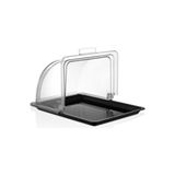 İstanbul Horeca GastroPlast Muhafazalı Menteşeli Kek , Börek Fanusu, Komple Polikarbon Plastik, 2li Set 32.5X26.5 cm - Siyah