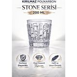 İstanbul Horeca Kırılmaz Polikarbon Stone Serisi Bardak 200 ml Cam Görünümlü Desenli Tasarım - Şeffaf