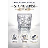 İstanbul Horeca Kırılmaz Polikarbon Stone Serisi Bardak 6 Adet 200 ml Cam Görünümlü Desenli Tasarım